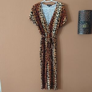 Derek Heart Leopard Print Jumpsuit